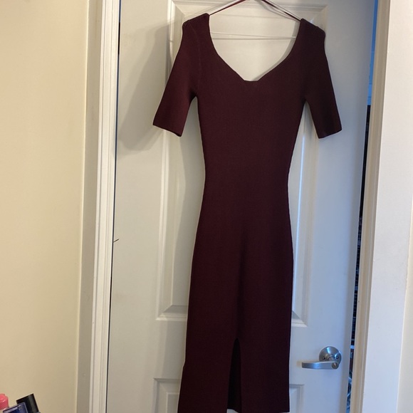 NWT- never worn Reiss Bodycon knit dress in burgundy size XS - Picture 4 of 7